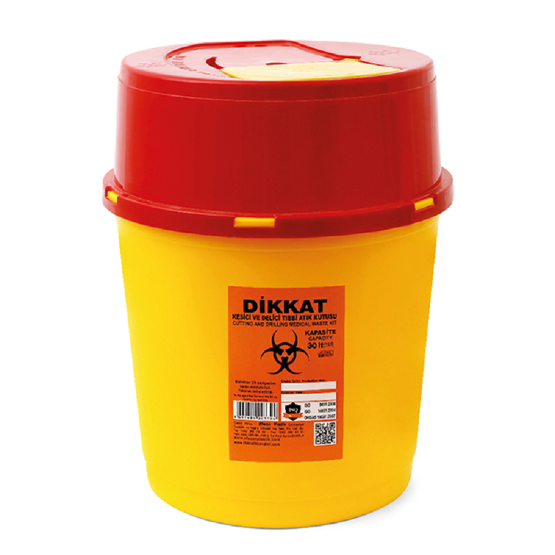 Контейнер для збору голок і медичних відходів, одноразовий "Afacan Plastik,", 30 л